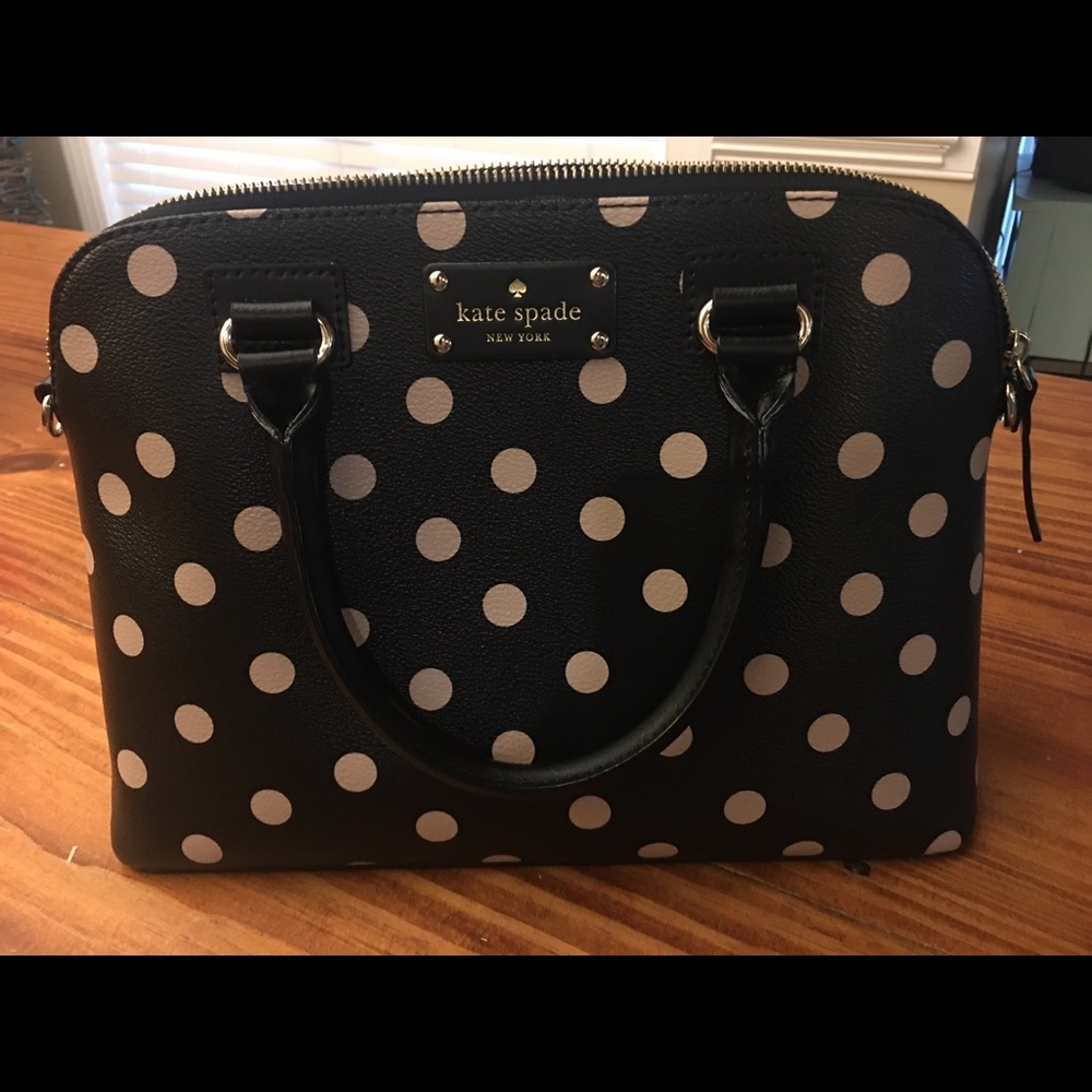 Kate Spade polka dot purse , with strap